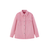 Women's Pink Washed Denim Shirt